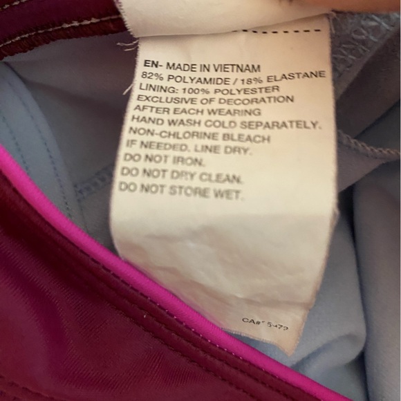 🩱Nike bathing suit Large burgundy hot pink racerback - Picture 4 of 7